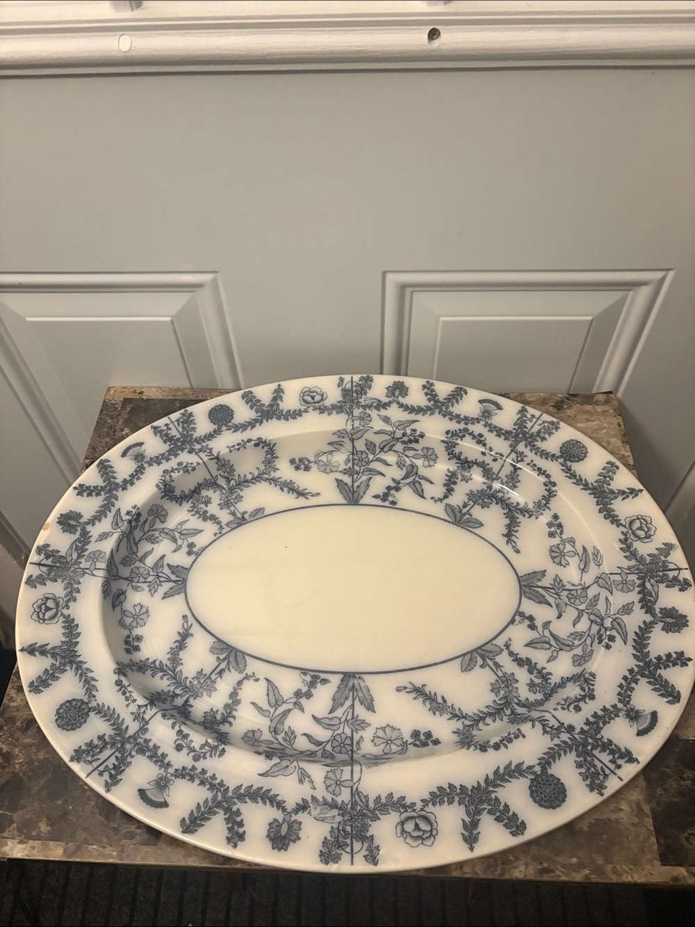 Antique Copeland Spode Blue Grey Delhi Platter